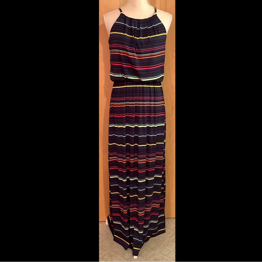 Maurices striped maxi dress with straps - EUC